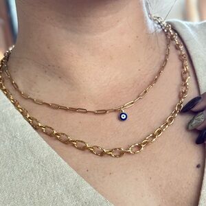 Elegant Gold and Silver Chain Necklace Set